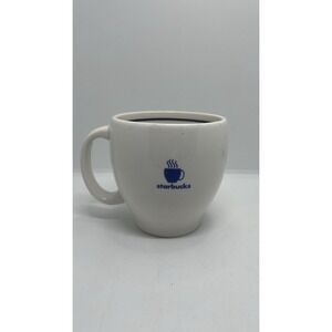 Starbucks Coffee Barista Mug Cup White Blue Steam Abbey Espresso 2003 7.5oz